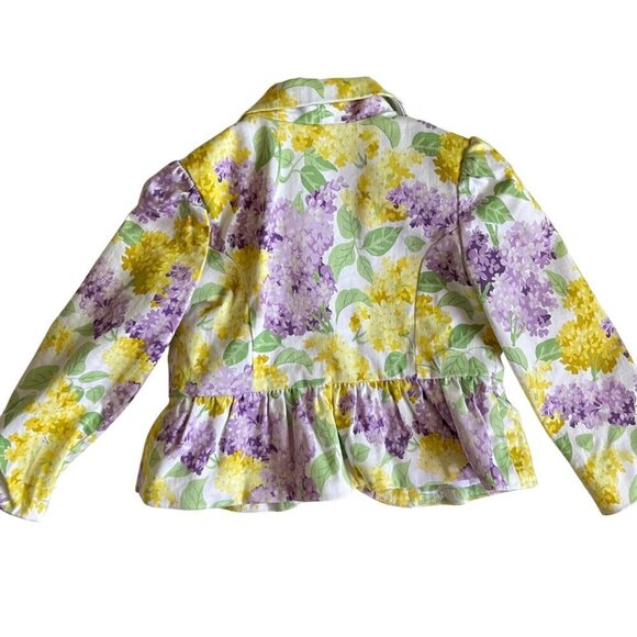 Janie and Jack Yellow and Purple Floral Toddler Jacket Size 18-24 Mo - Picture 2 of 6